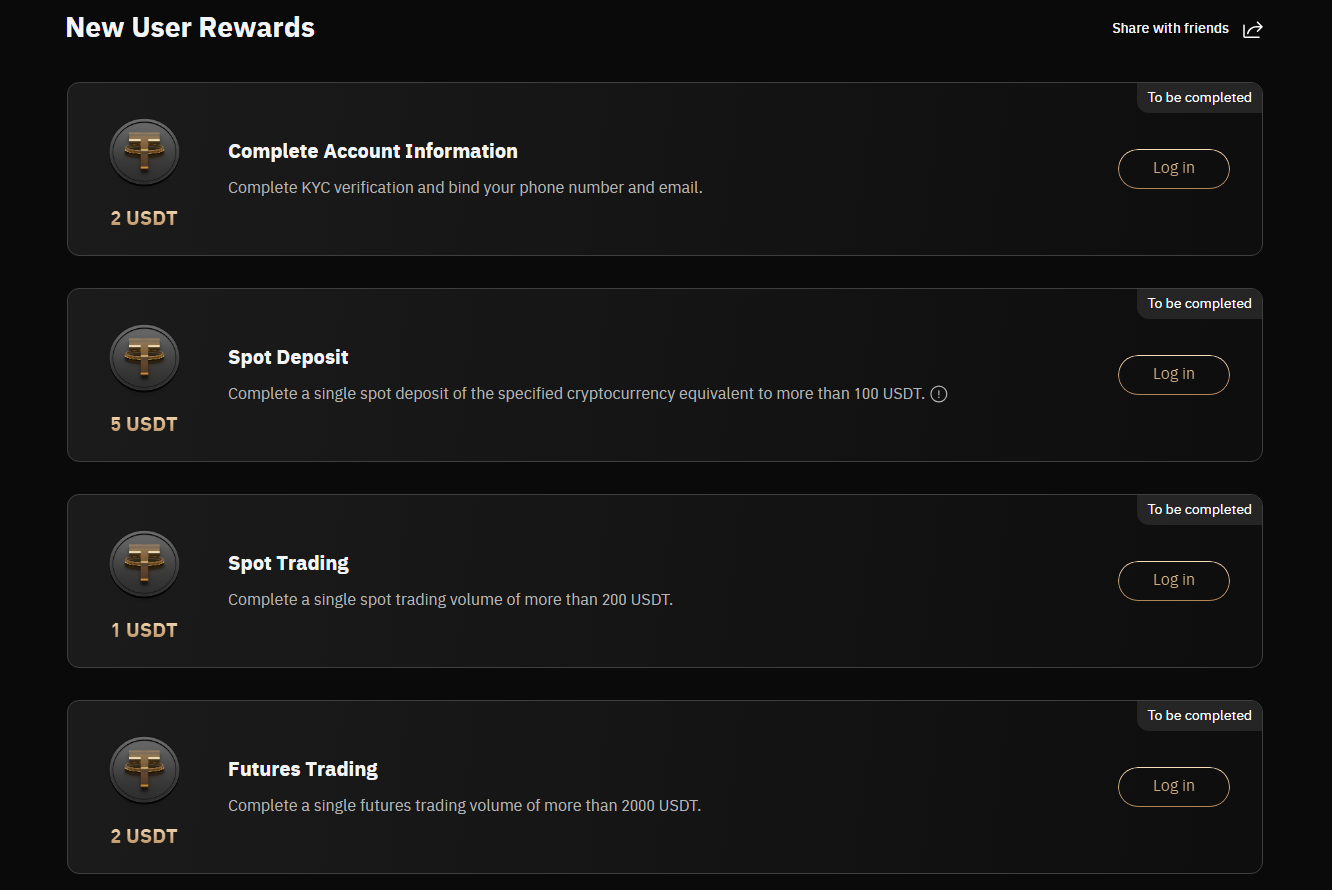KCEX new user rewards