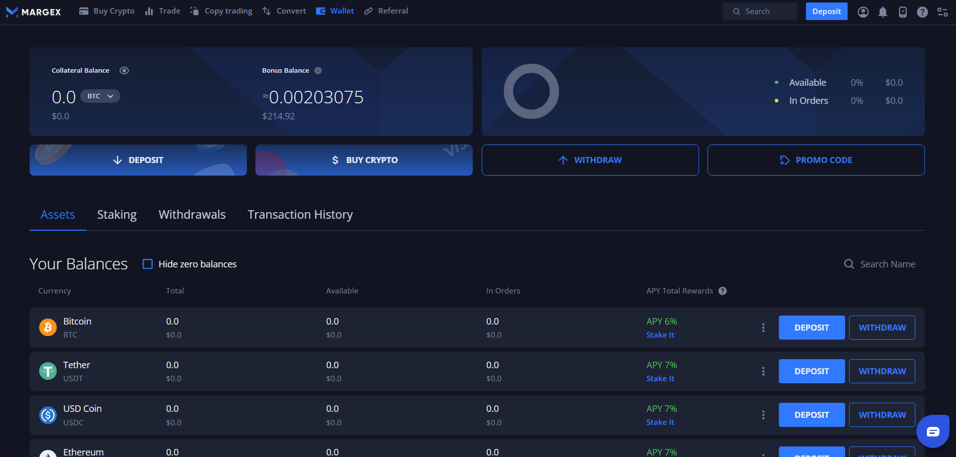 Margex Crypto Deposit Bonuses