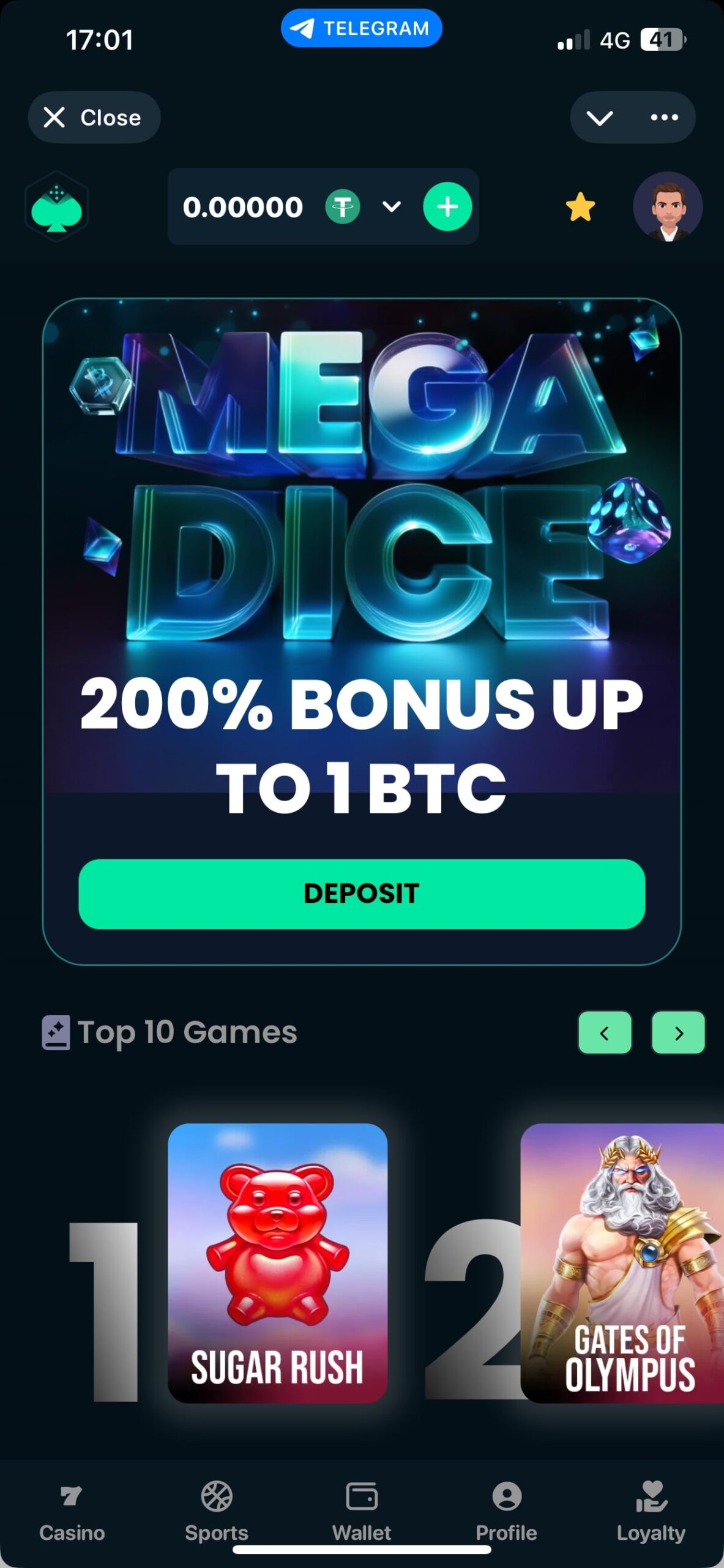 mega dice casino home