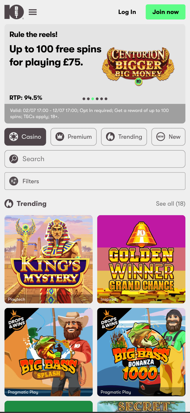 10bet casino homepage