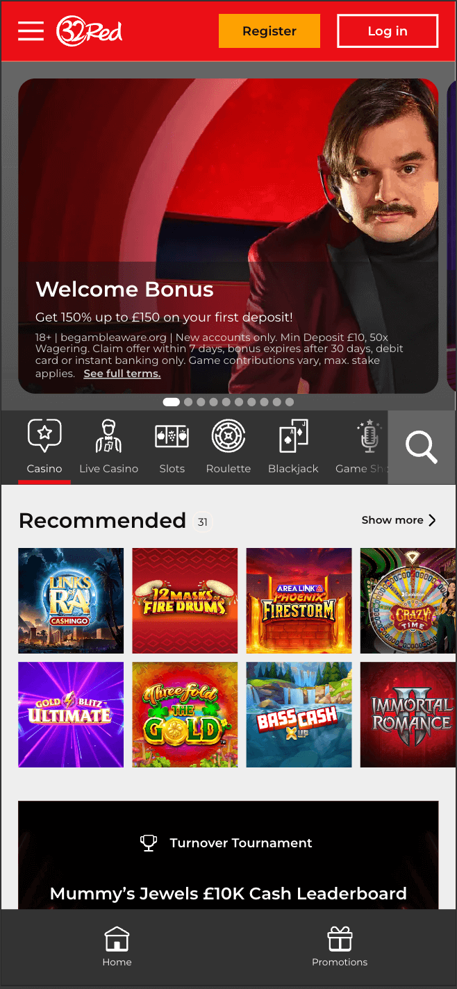 32red casino homepage