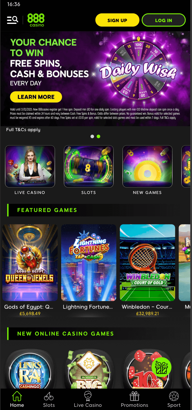 888 casino homepage