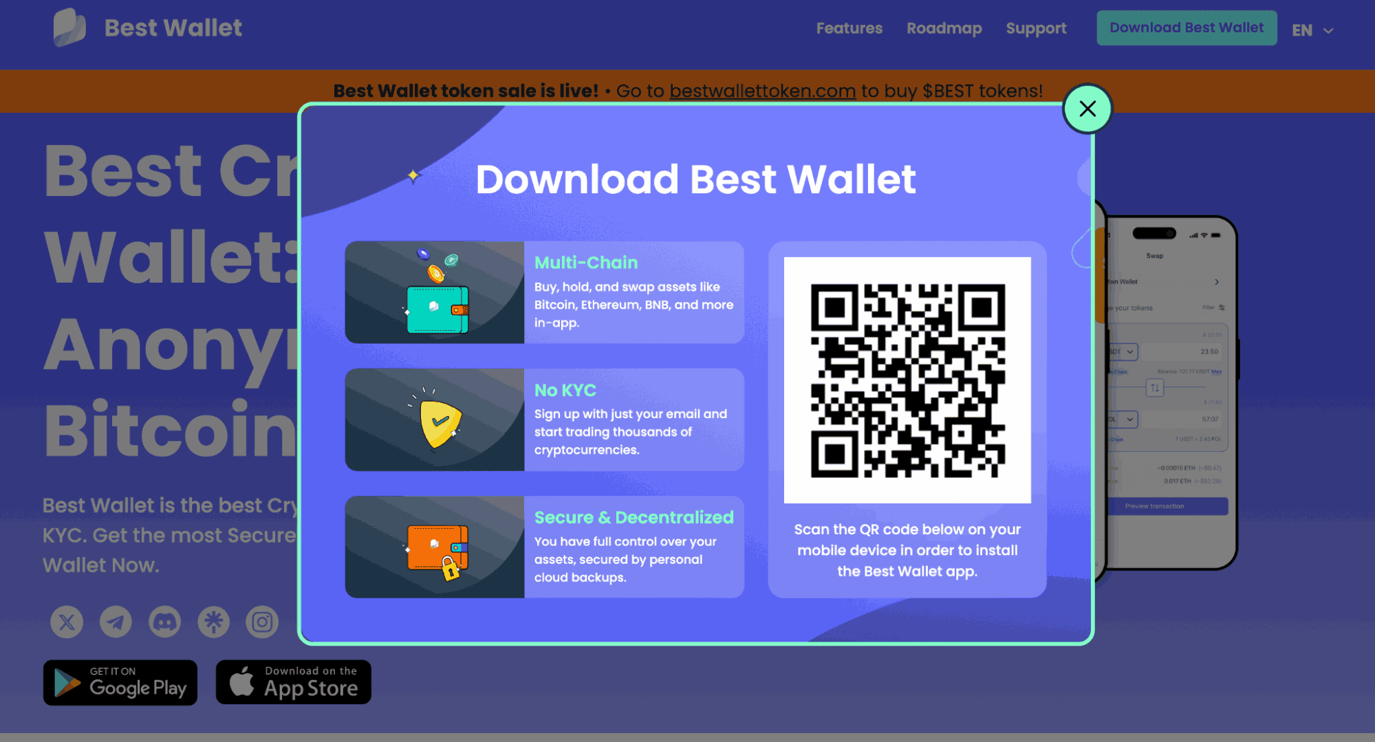 Best Wallet Download Page with QR code for mobile devices