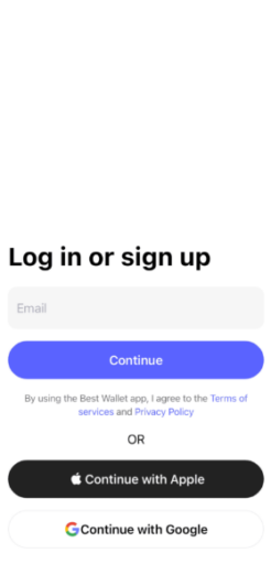 Best Wallet login page. Source: Best Wallet