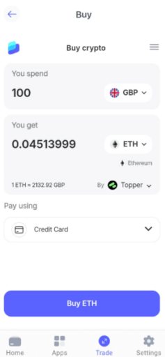 Buying crypto within Best Wallet. Source: Best Wallet