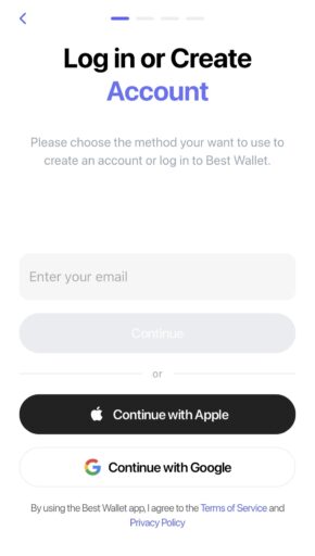 Best Wallet login interface for creating new cryptocurrency wallet accounts