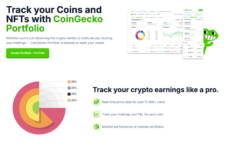 CoinGecko portfolio management tool for tracking cryptocurrency investments