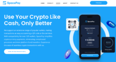 SpacePay website showing the app interface and option to sign up fo r beta testing