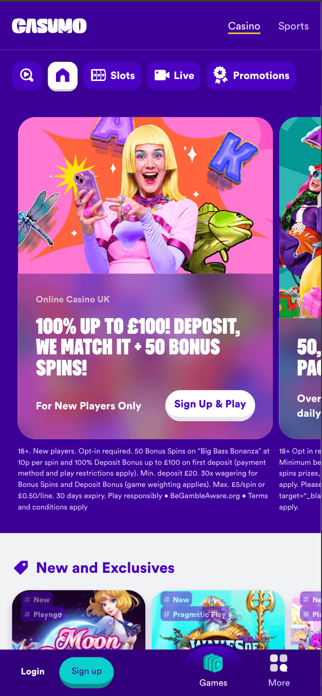 casumo casino homepage
