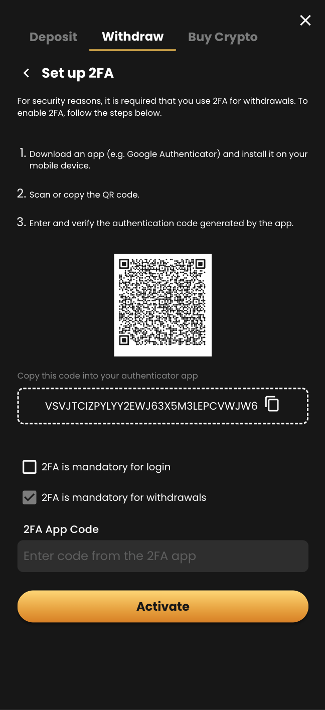 enter your wallet