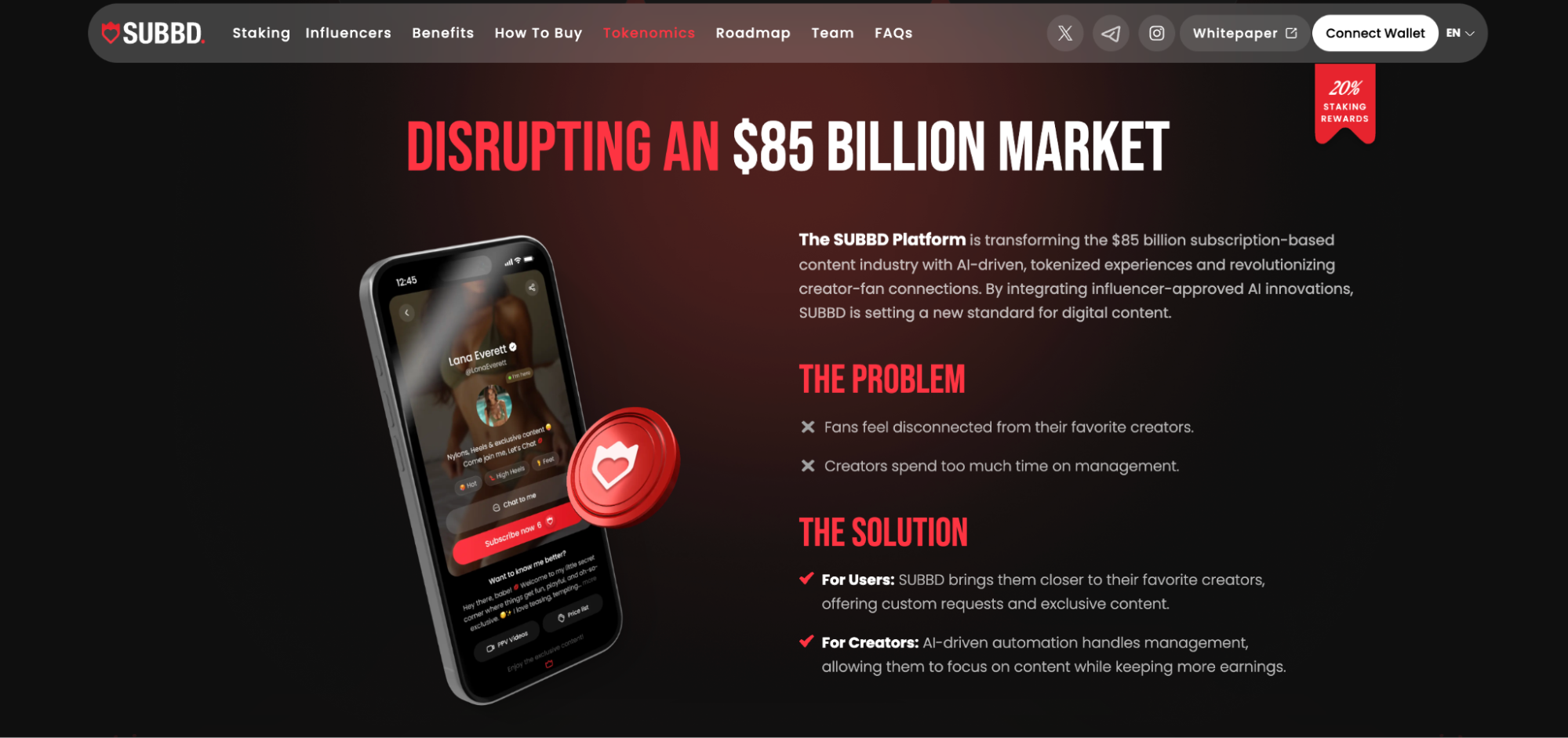 SUBBD is one of the fastest-growing content creator subscription platforms. Source: SUBBD