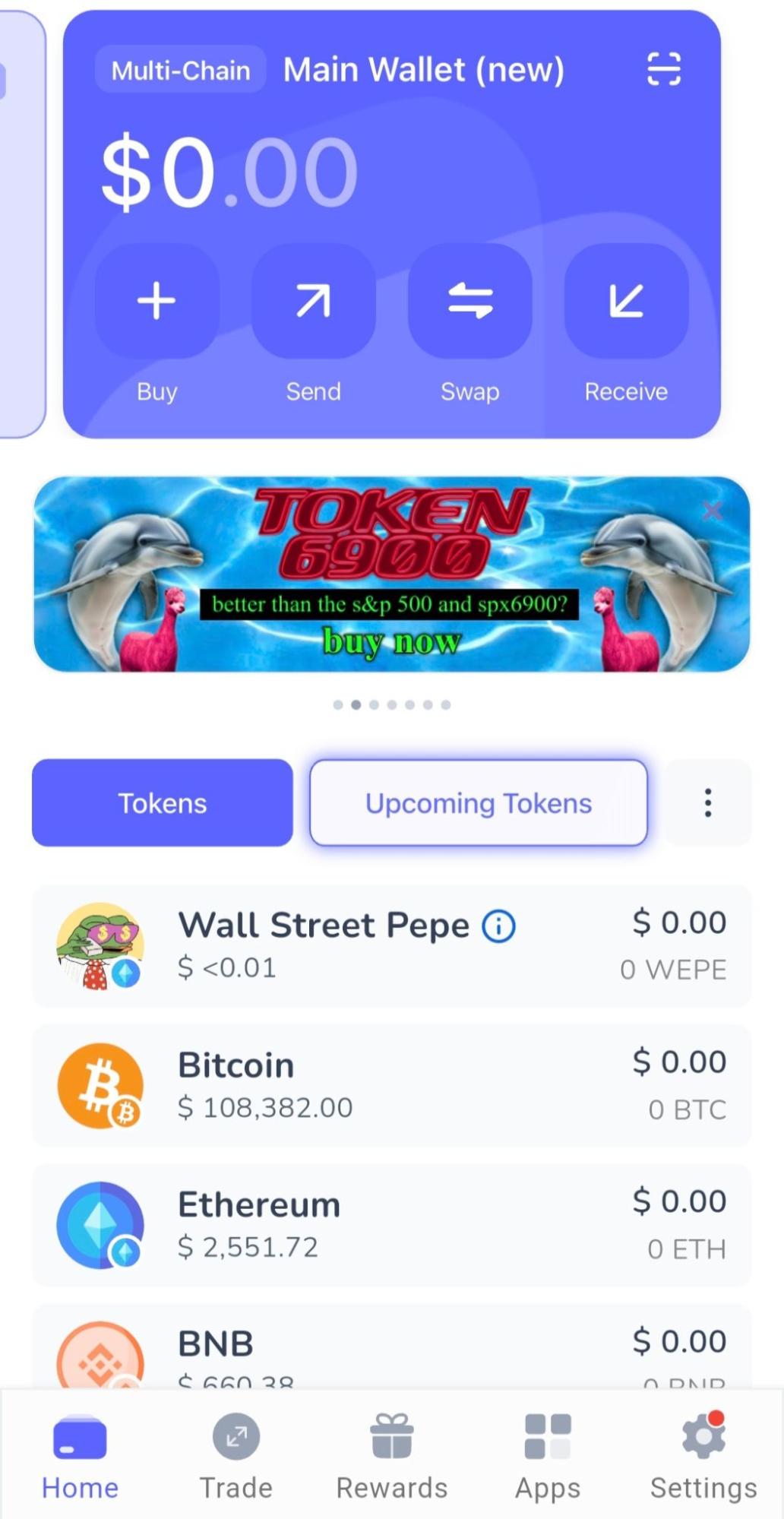 Best Wallet portfolio tracker displaying held cryptocurrency assets