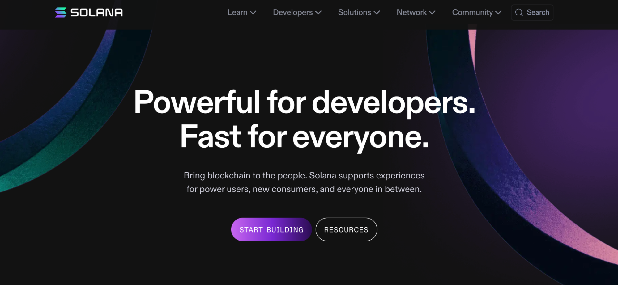 Solana homepage