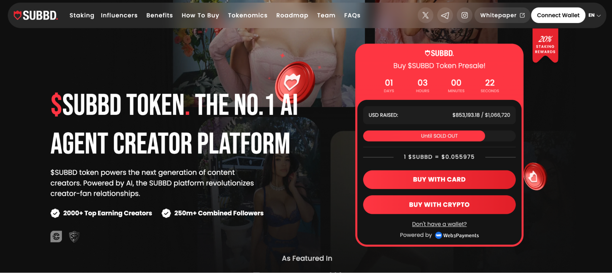 SUBBD connects popular influencers with fans in a decentralized and secure environment. Source: SUBBD