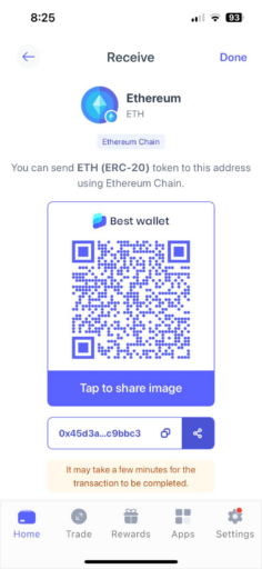 Best Wallet offers unique deposit addresses on over 60 blockchain networks. Source: Best Wallet