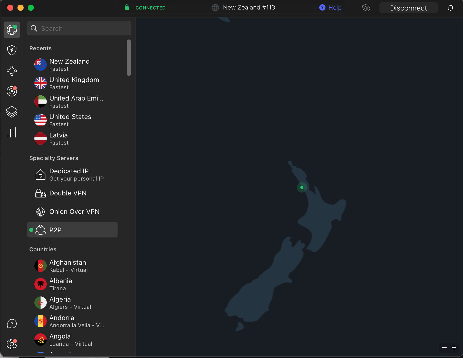 select country vpn