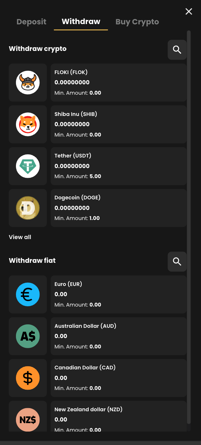 withdraw crypto