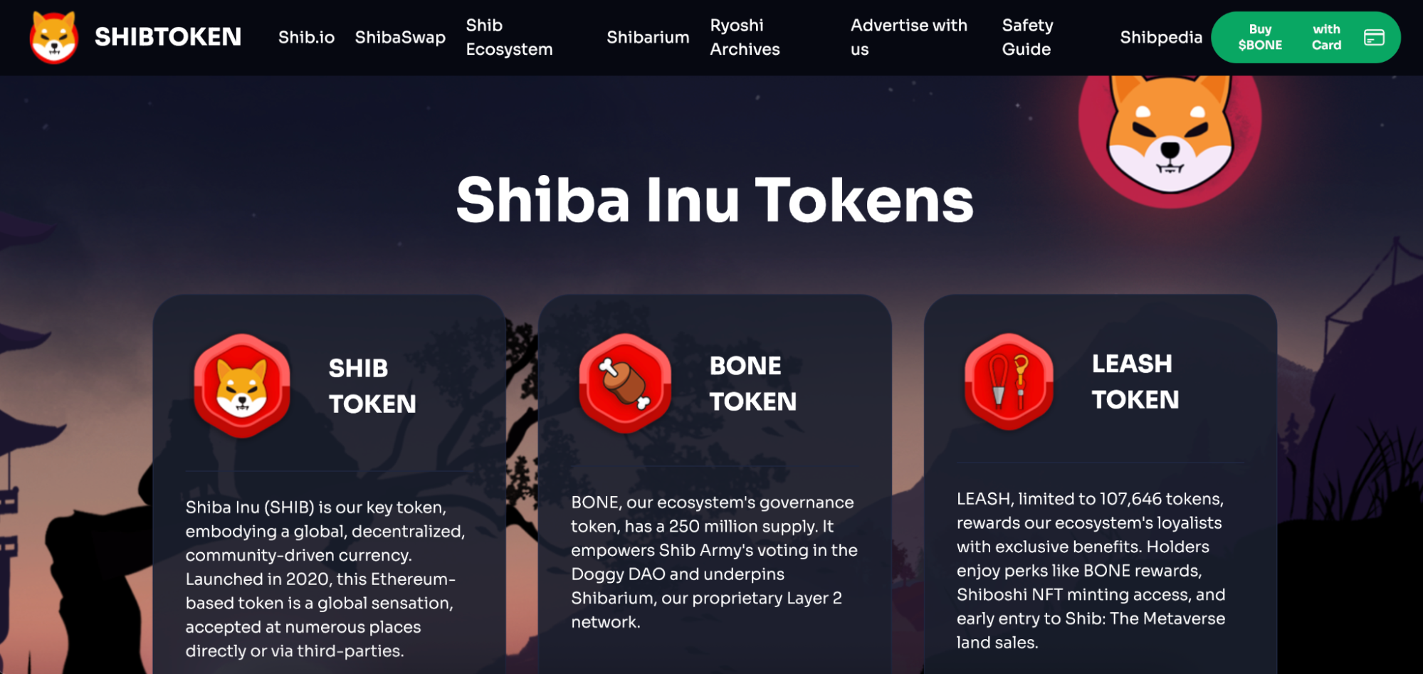 Shibarium home page.