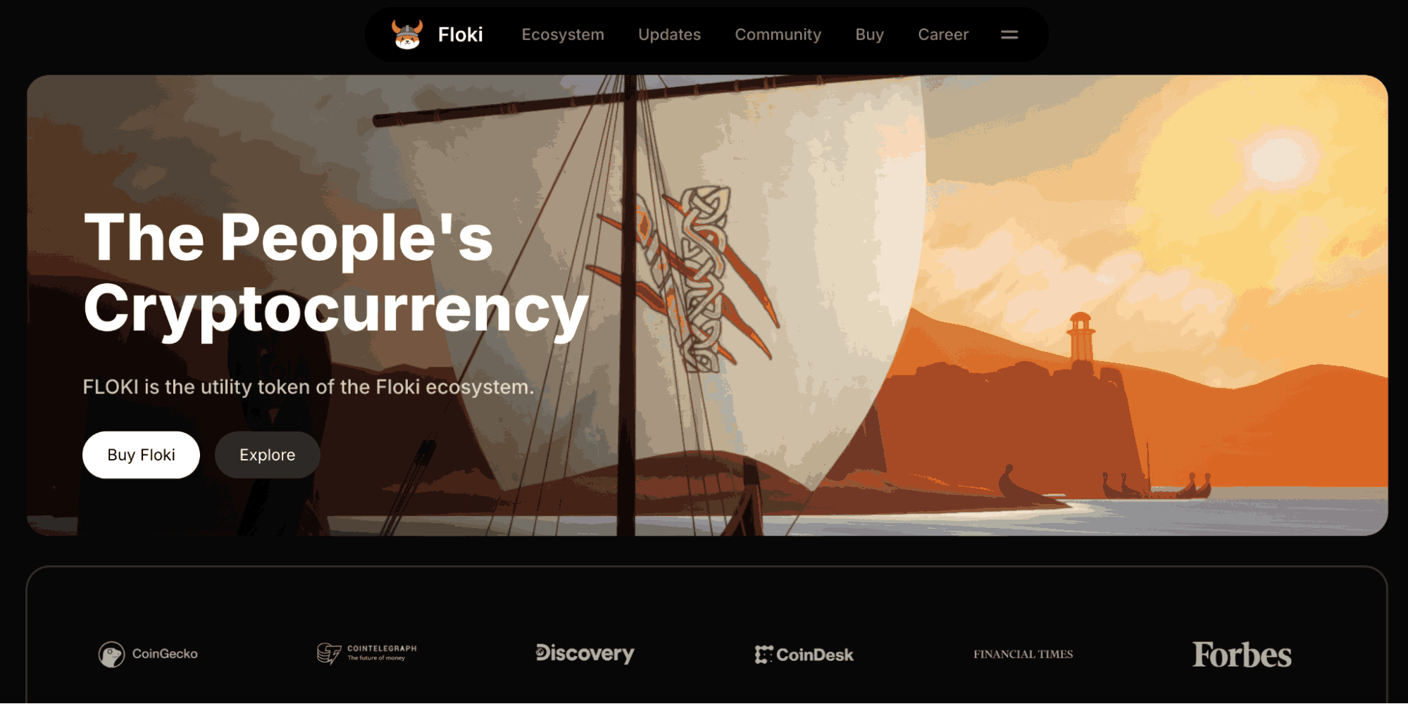 Floki crypto website. Source: Floki website