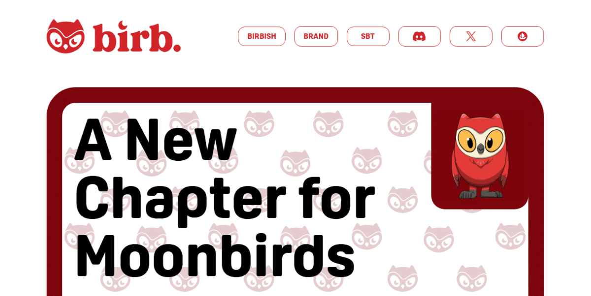 Moonbird token homepage