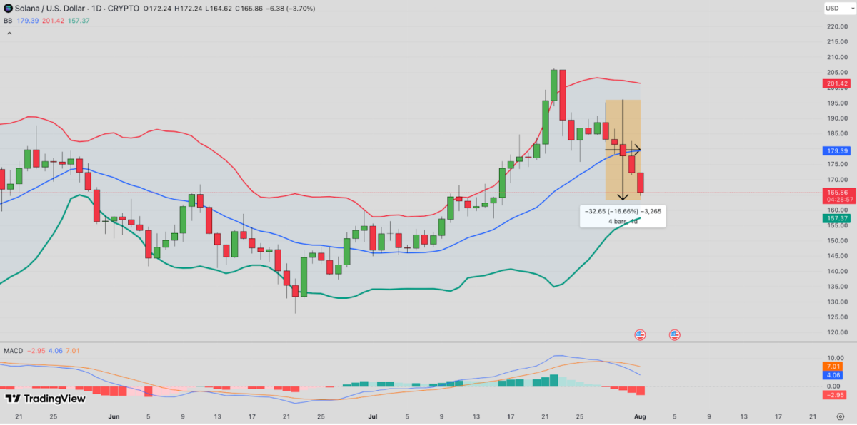 Solana price forecast | SOLUSD 24H | TradingView, August 1, 2025