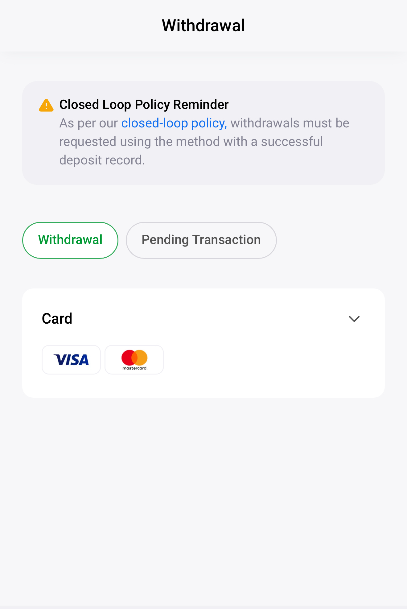 withdrawal methods