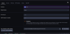 Making a deposit on CoinFutures
