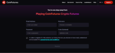 CoinFutures registration panel