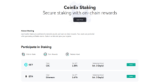 Homepage of one of the best crypto staking platforms CoinEx