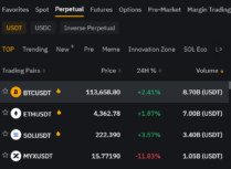 Perpetual BTC/USDT futures contract on ByBit