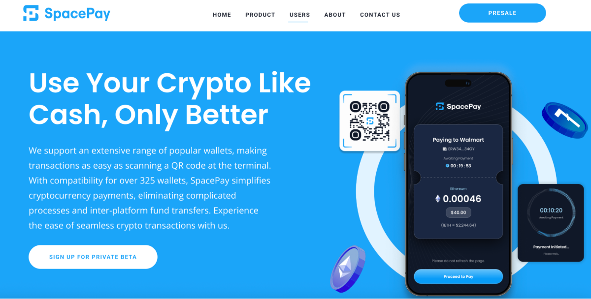 Explaining the user experience and interface of the SpacePay crypto payment solution