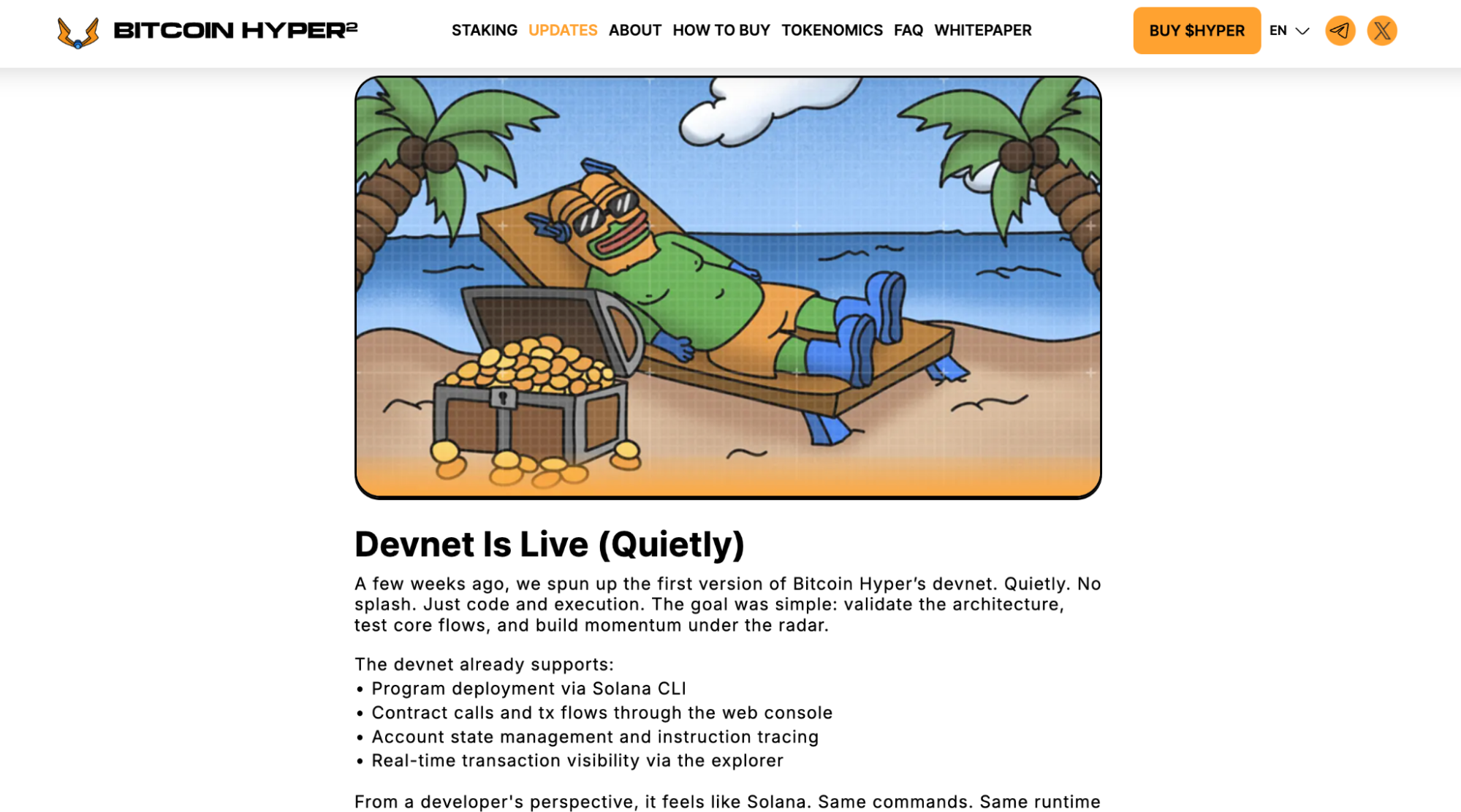 Bitcoin Hyper’s devnet announcement. Source. <a href="https://www.coinspeaker.com/go/btc-hyper">Bitcoin Hyper </a>