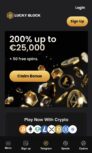 Lucky Block mobile homepage screenshot