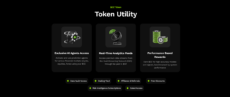 Homepage of Ozak AI, explaining the token utility of $OZ