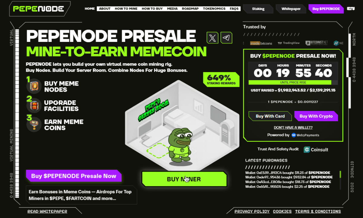 PEPENODE presale website