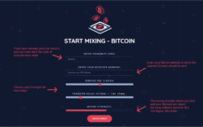 Bitcoin mixing interface on the Coinomize platform