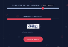 Transfer delay correlates with mixing strength while creating an order on Coinomize