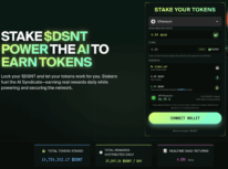 DeepSnitch AI staking interface with rewards calculator and wallet connection