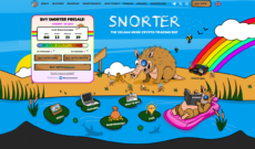 Website of the Snorter Bot presale, a smash hit coin
