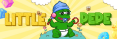 Little Pepe logo with baby Pepe frog character