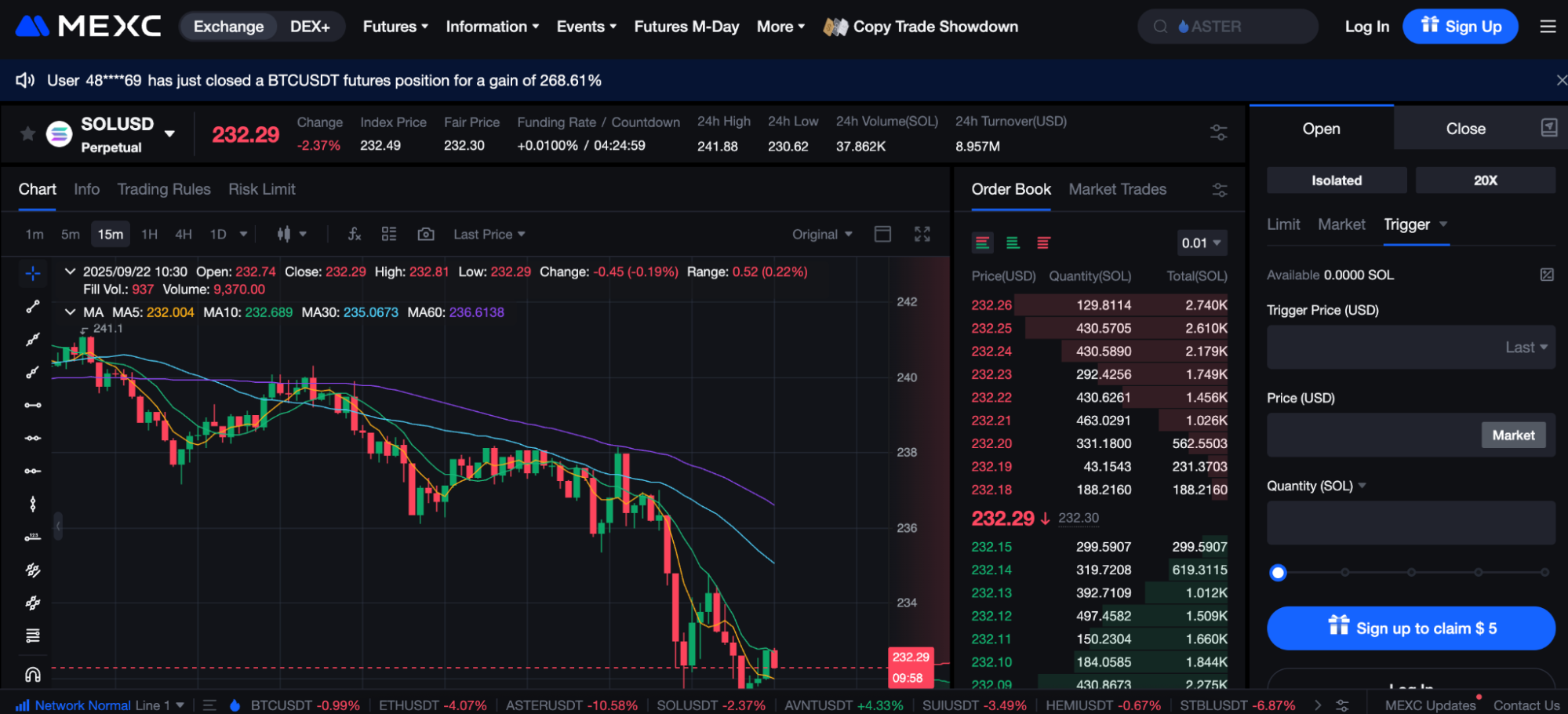  MEXC SOL futures with Coin-M settlement