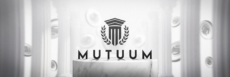 Mutuum company logo with column icon and text on gray background