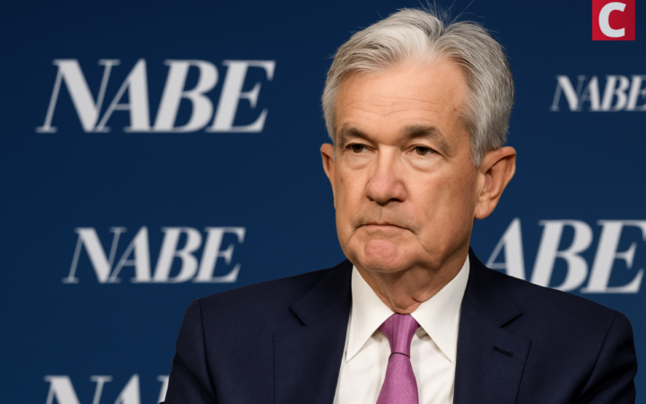 Powell’s NABE Speech Could Spark Market Volatility as Bitcoin Tests $108K-$110K Support