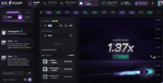 SolPump dashboard for the game ‘Crash’
