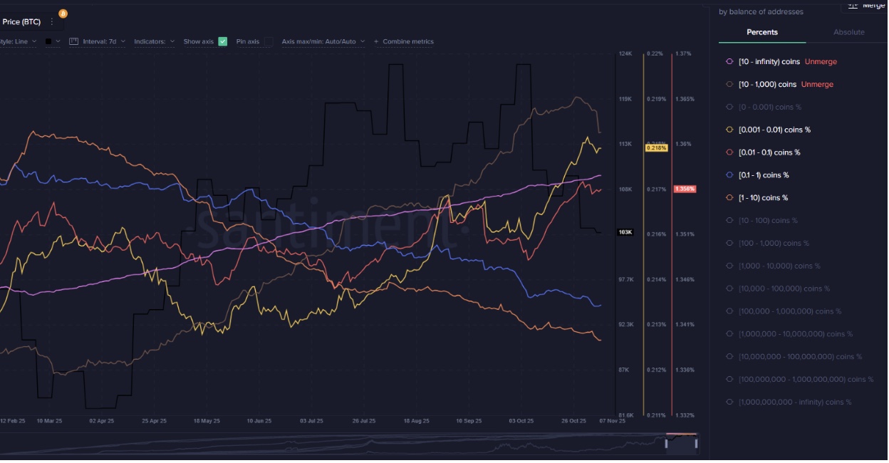 Bitcoin wallet accumulation | Source: Santiment