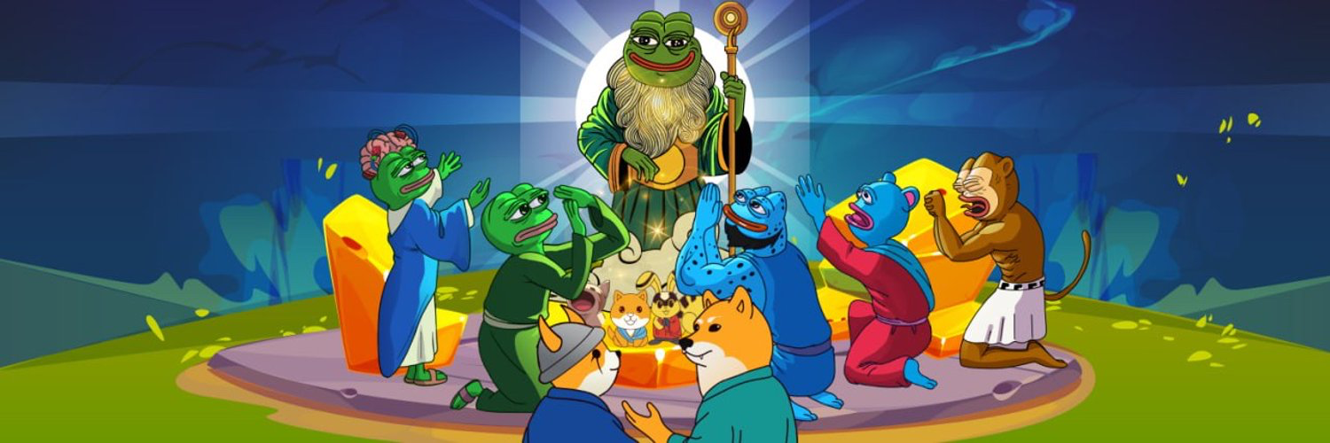 Pepeto character depicted as a bearded frog with other meme characters including Pepe and Doge