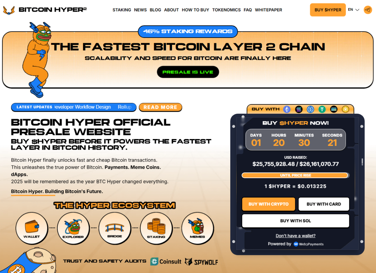 Bitcoin Hyper presale homepage