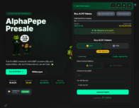 Presale homepage of the new meme coin AlphaPepe