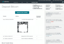 depositing BTC on Gemini