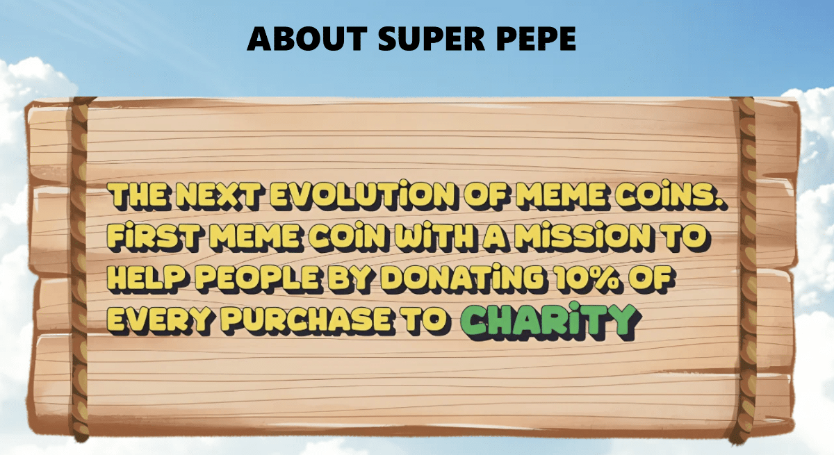 A screenshot explaining Super Pepe’s mission statement